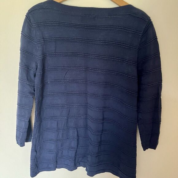 41 Hawthorn Hauthie Pointelle 3/4 Sleeve Pullover Sweater Top Women’s Large - Picture 2 of 7